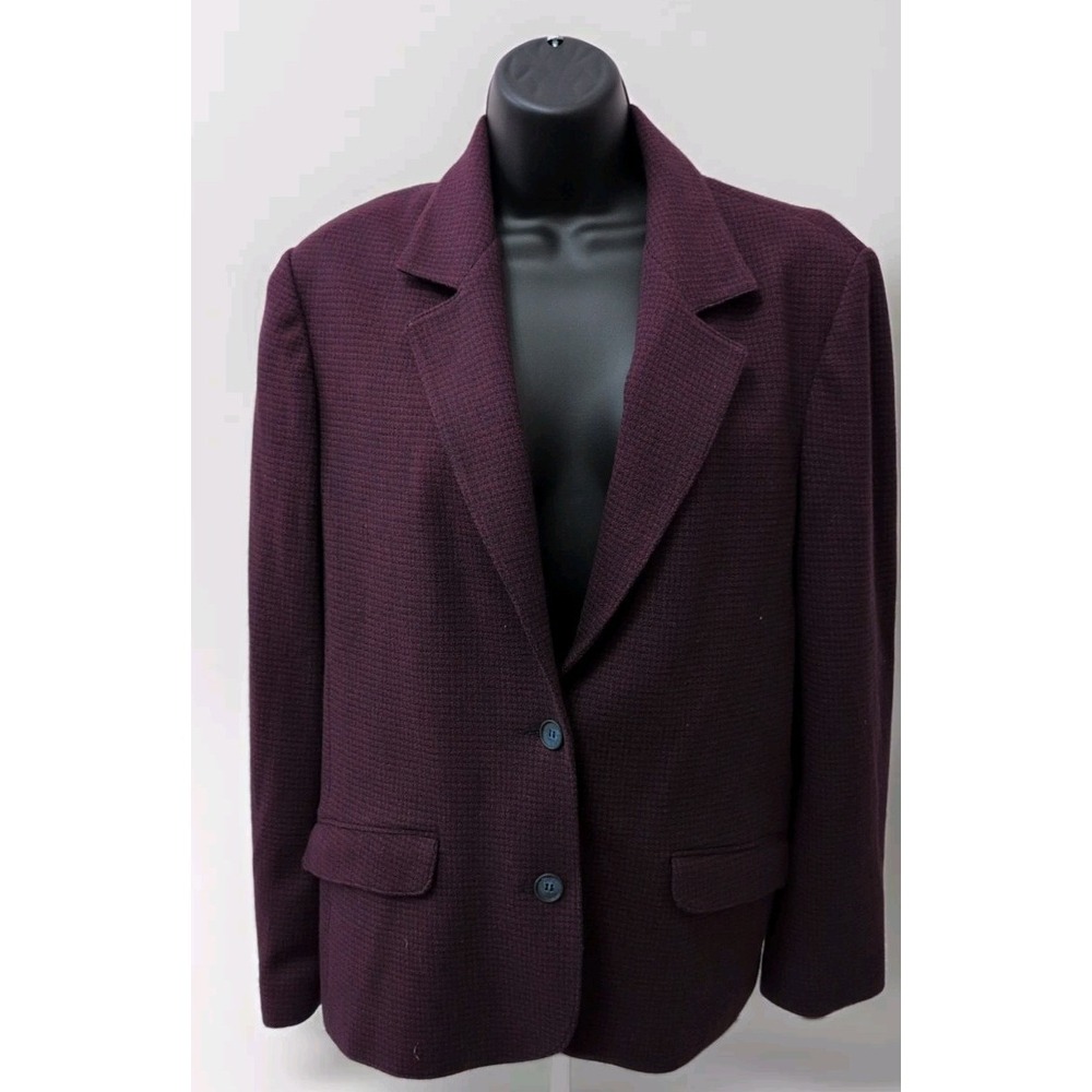 Vintage Dalton Plaid Pure Virgin Wool Coat Blazer Houndstooth Size 14 With Tags
